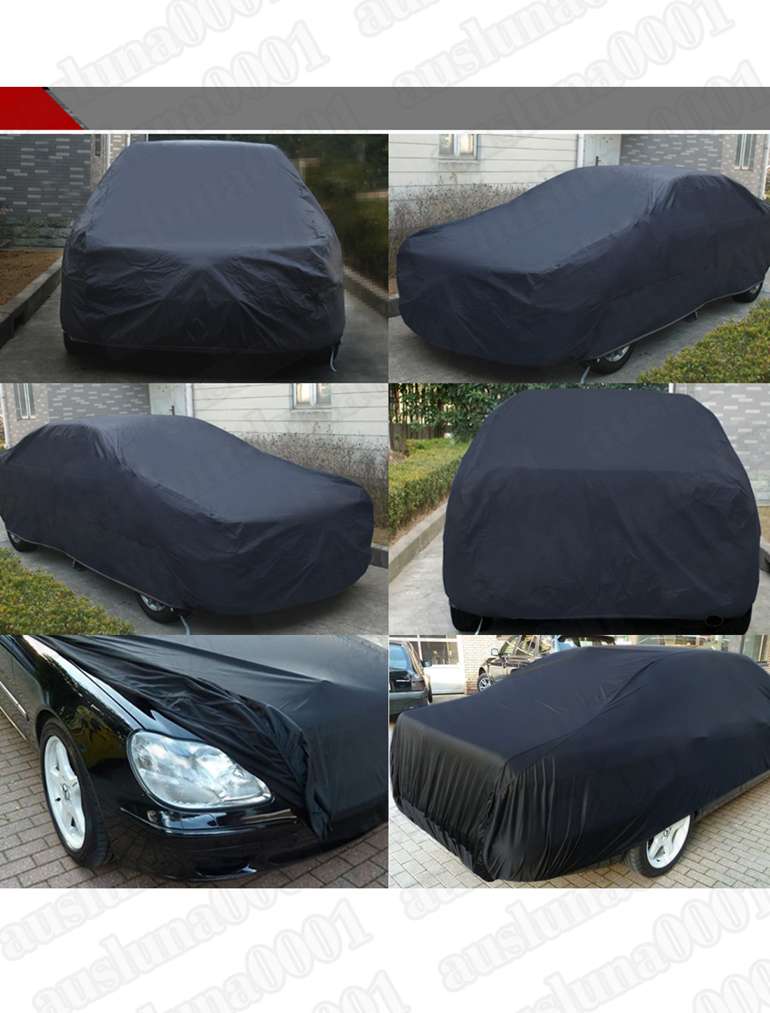New Stormproof & Waterproof Outdoor Indoor Breathable Black CAR COVER
