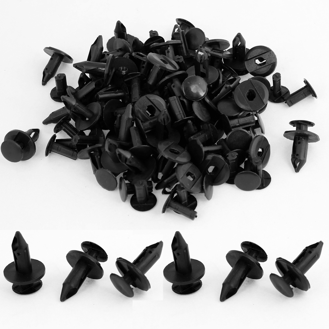 100 Pcs Car Auto Black Expanding Screw Push Rivet Fastner Replacements