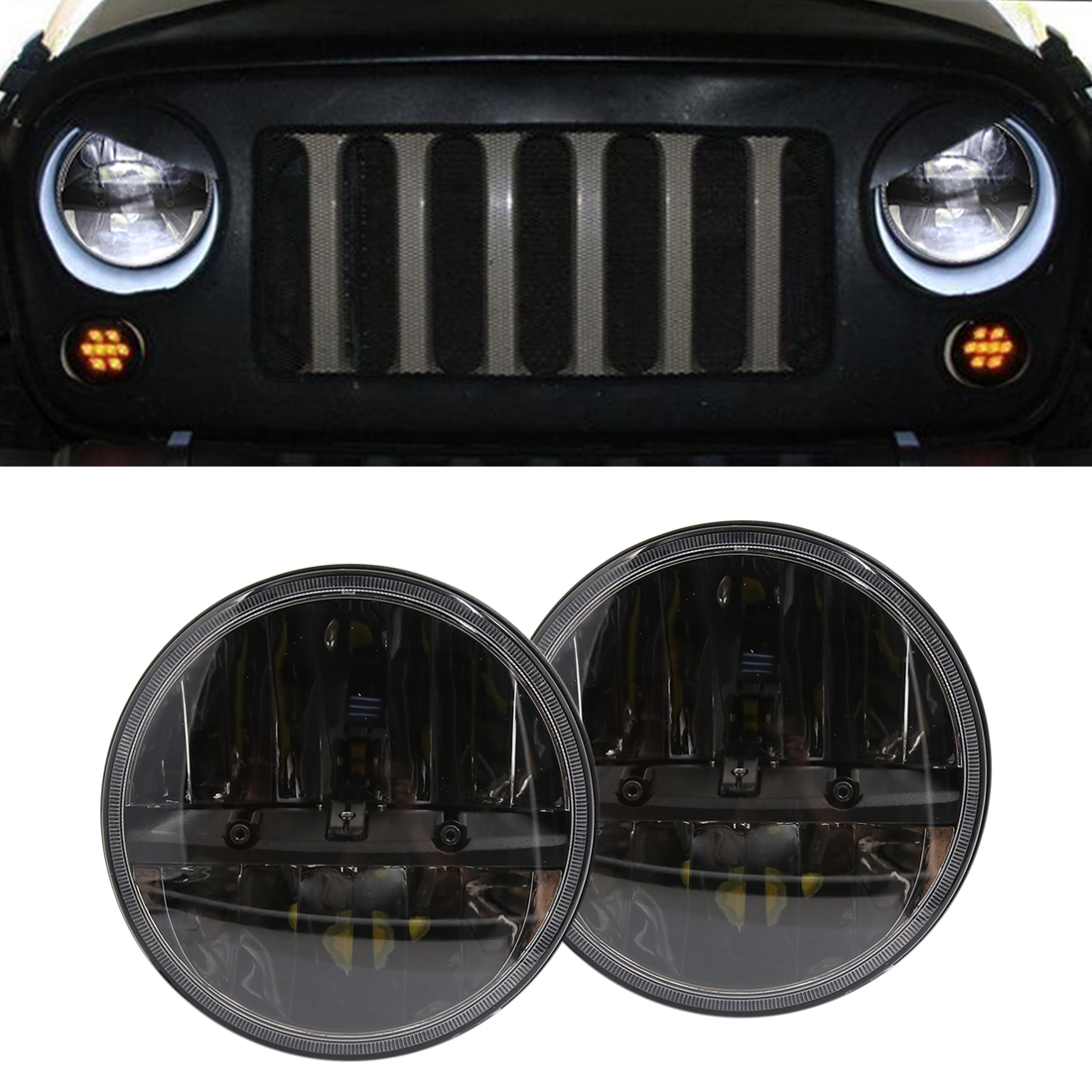 LED Headlight & Fog Light Combo Kit For Hummer H3 2006-2010 - 8000K Ice Blue, 4 Bulbs 3 thumbnail image