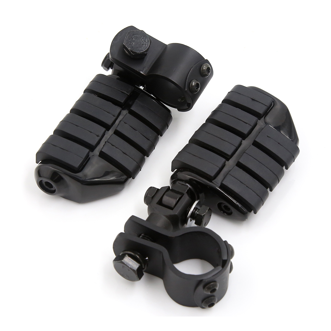 Black Highway Dually Motorcycle Footpegs For Harley Engine Guard 1"1 1