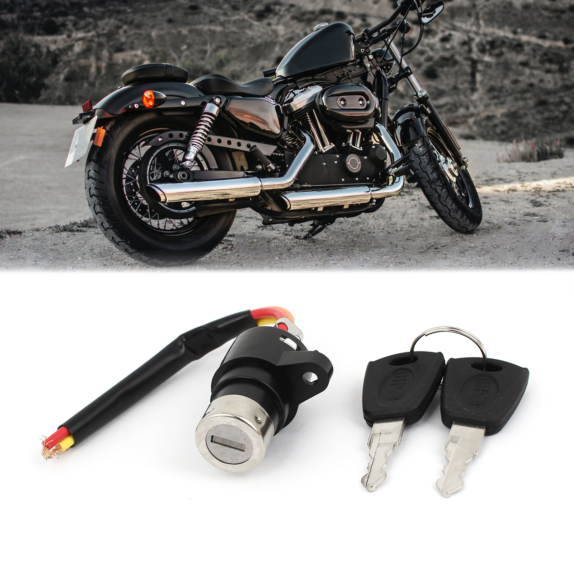 3Wire Ignition Switch Keys Lock for Electric Bike Scooters Ebike