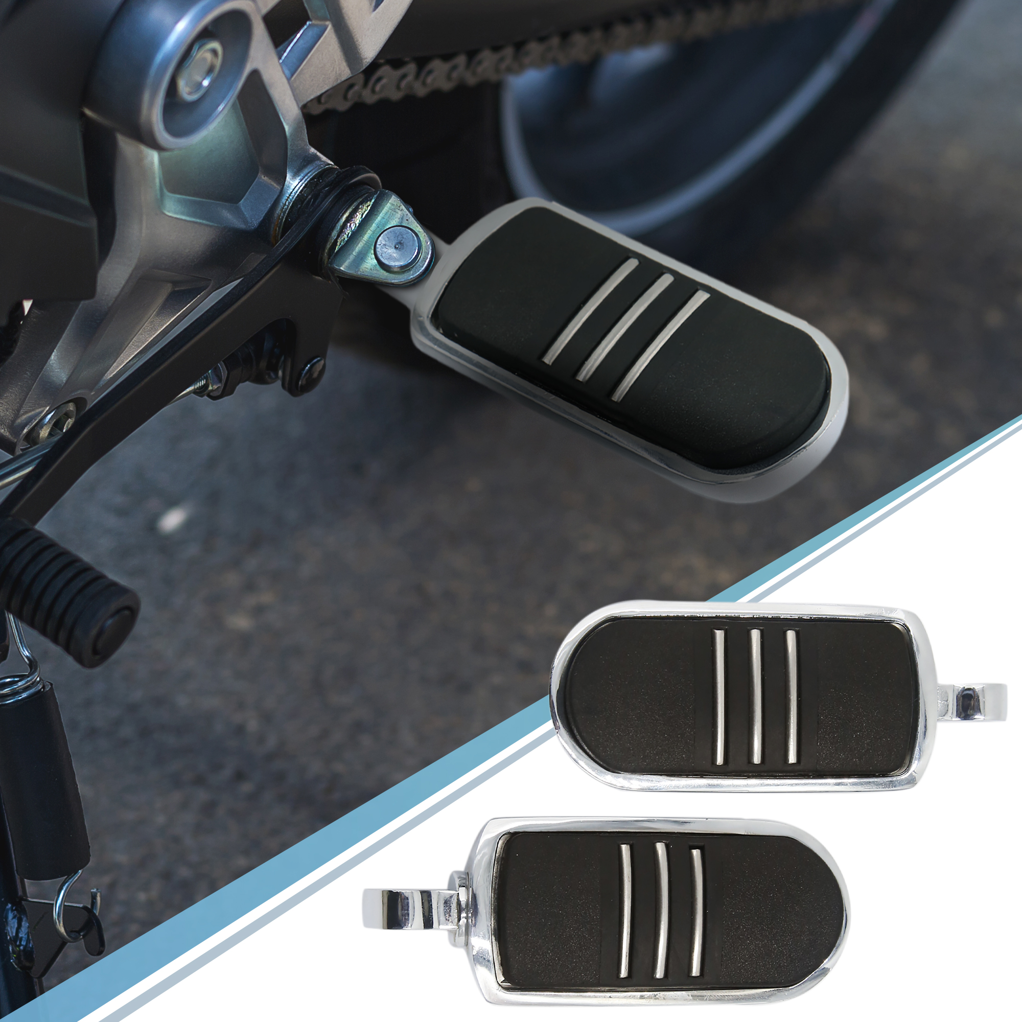 Chrome Male Mount Speedliner Highway Foot Pegs For Harley Davidson